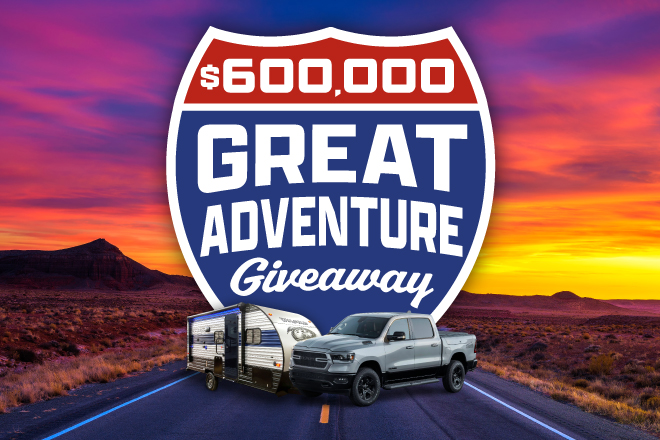 $600,000 Great Adventure Giveaway