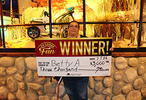 Betty A. Firecracker Cash Giveaway Winner