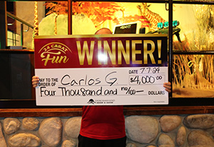 Carlos G. Firecracker Cash Giveaway Winner