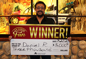 Daniel R. Firecracker Cash Giveaway Winner