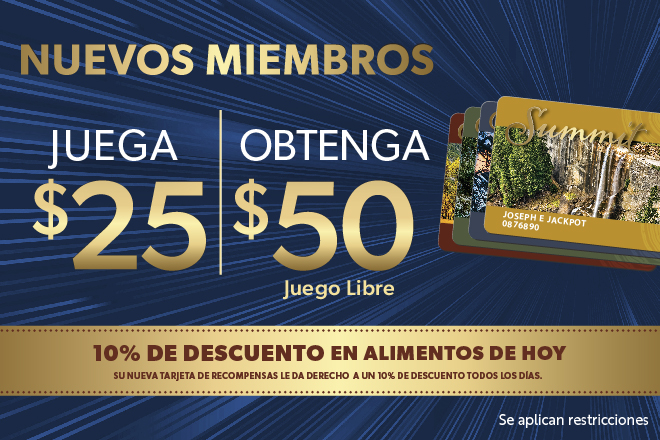 Play $25, Get $50 Spanish Version