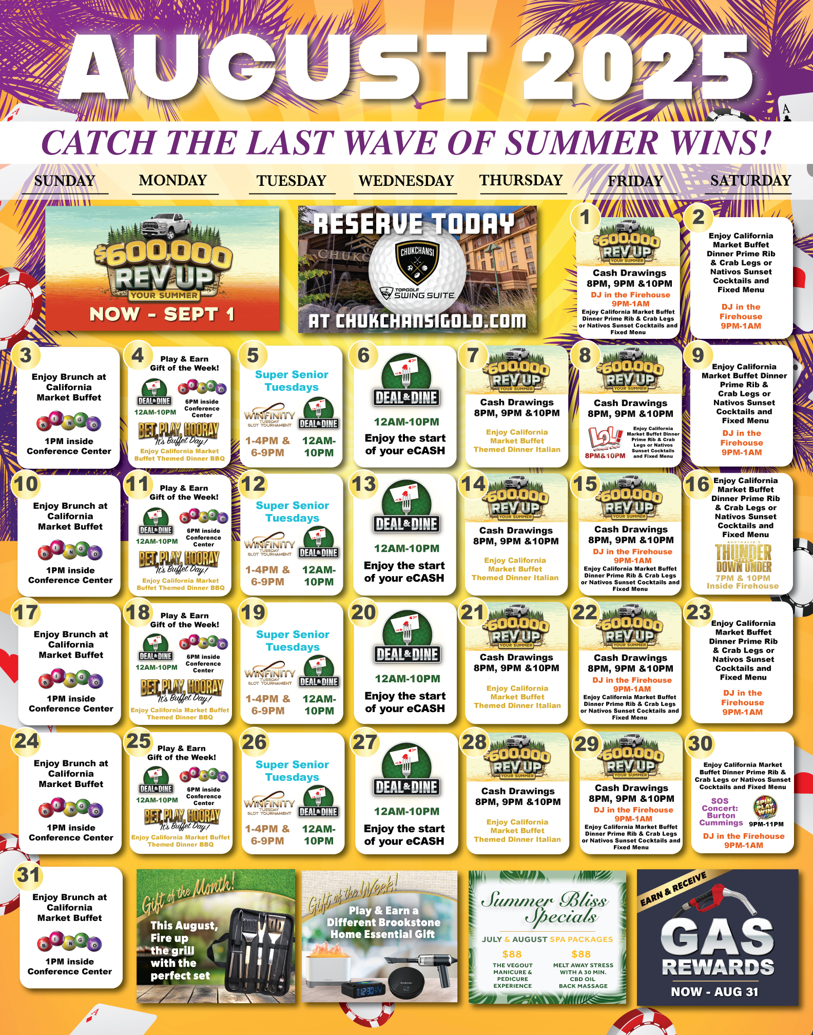 August promotion and event calendar