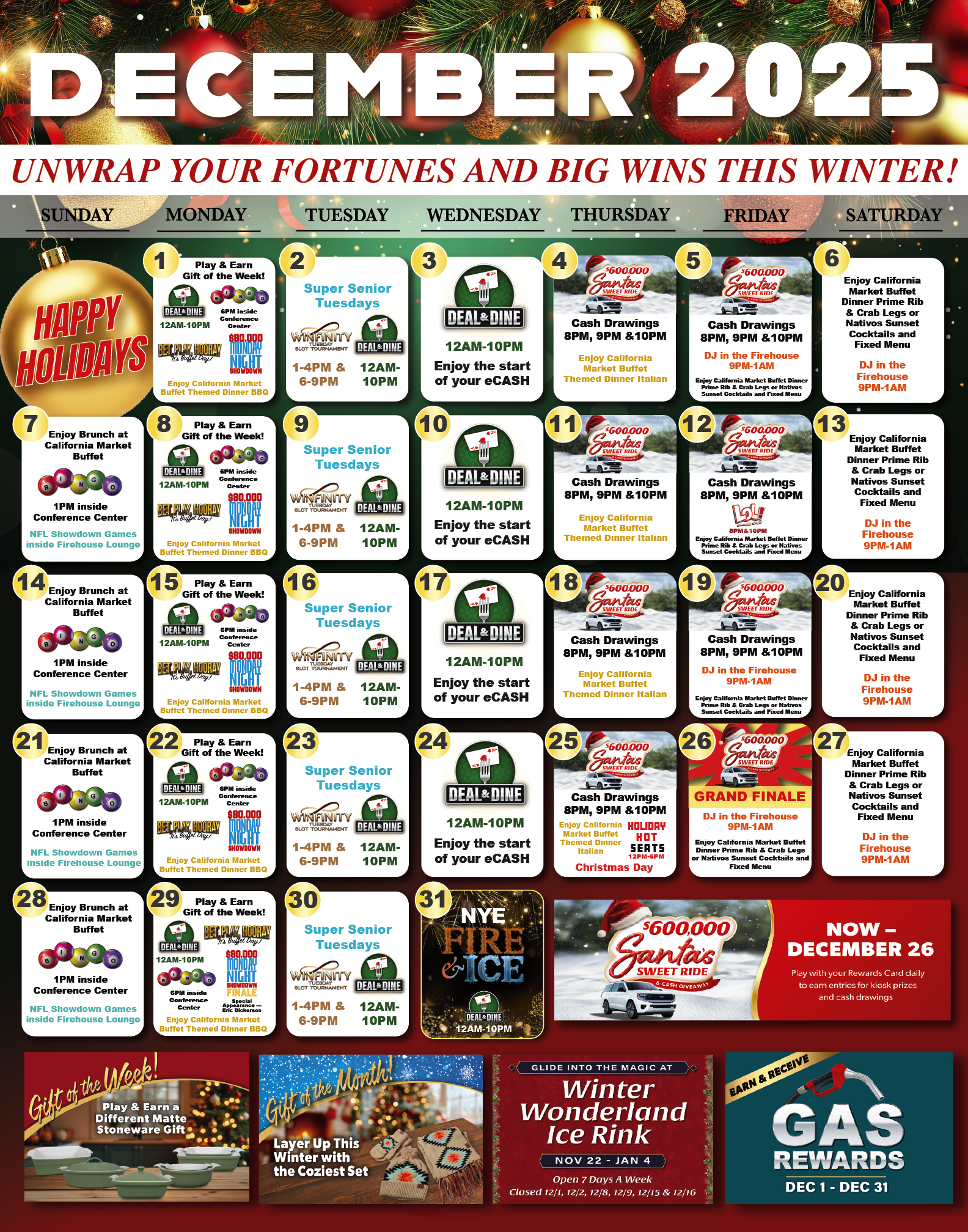Dec 2025 promotions and events calendar