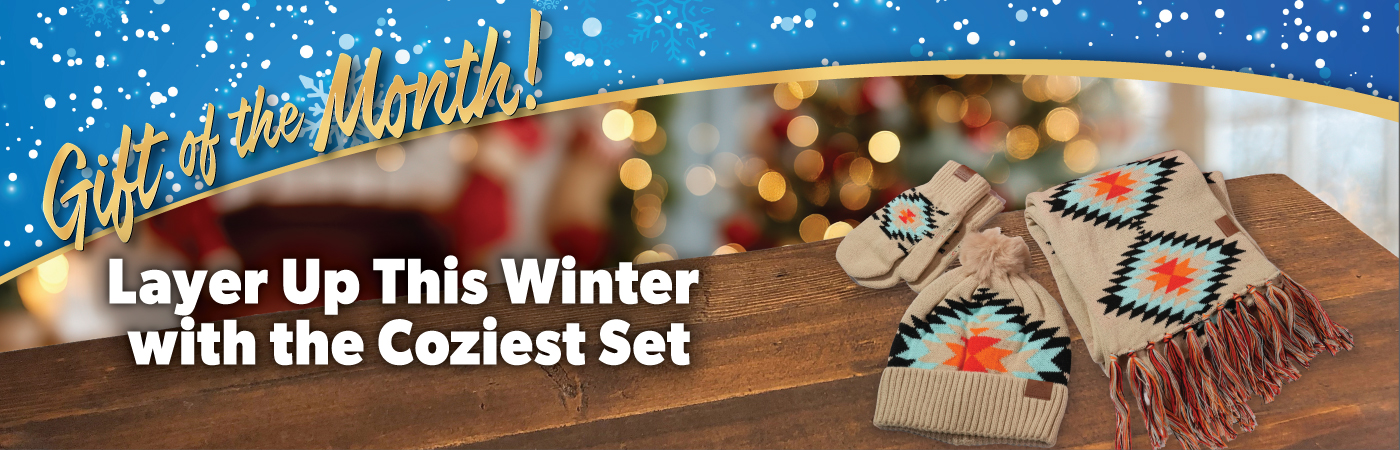 Gift of the month! Layer up this winter with the coziest set.
