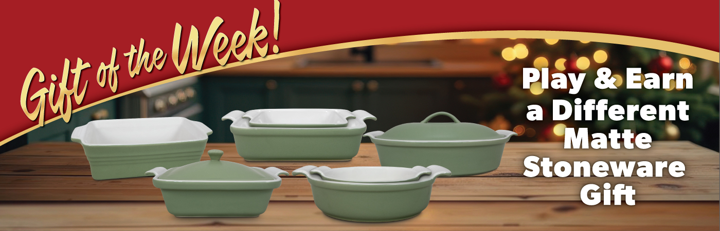 Gift of the week! Play and earn a different matte stoneware gift.