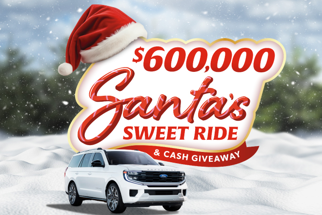 $600,000 Santa's Sweet Ride & Cash Giveaway